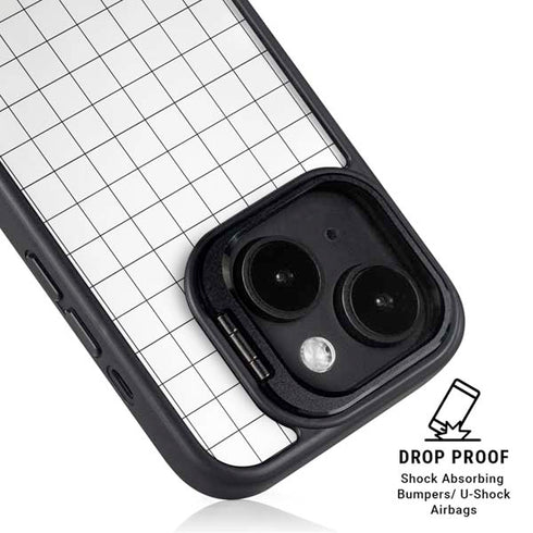 White Grid iPhone 14 Kickstand Case